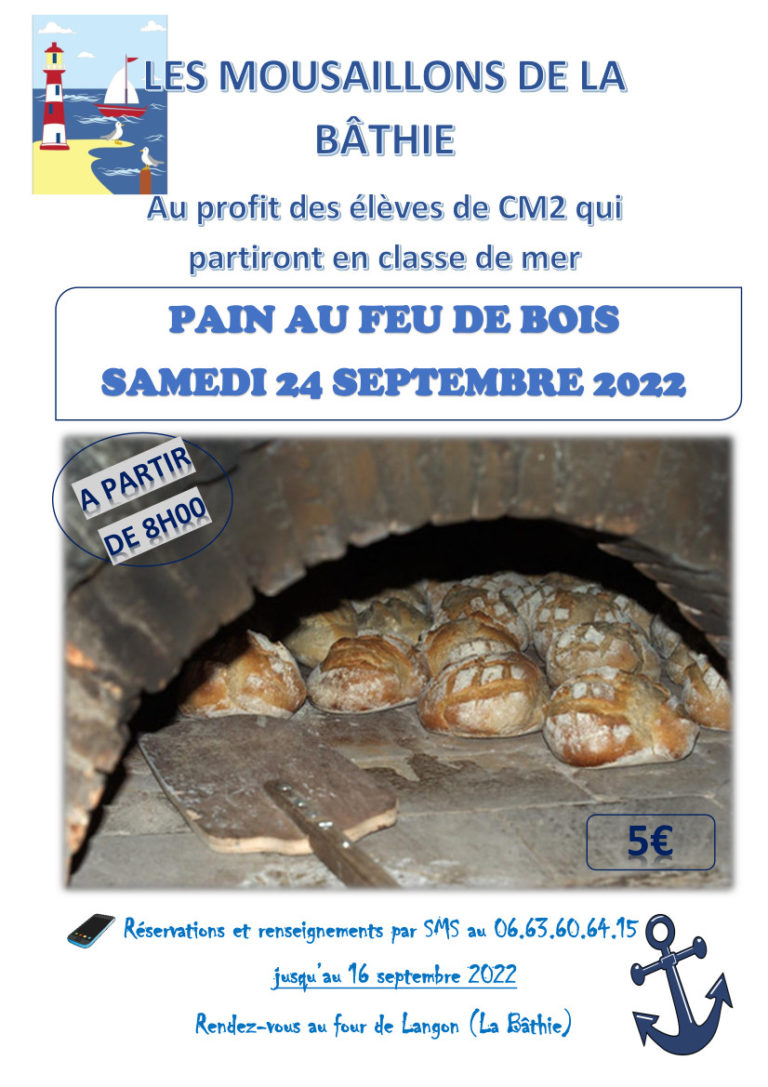 Les Moussaillons de La Bâthie Vente de pain le samedi 24 septembre